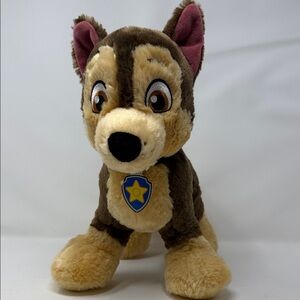 Paw Patrol Chase Build-a-Bear Plush Dog Toy with dog tag and collar 12”